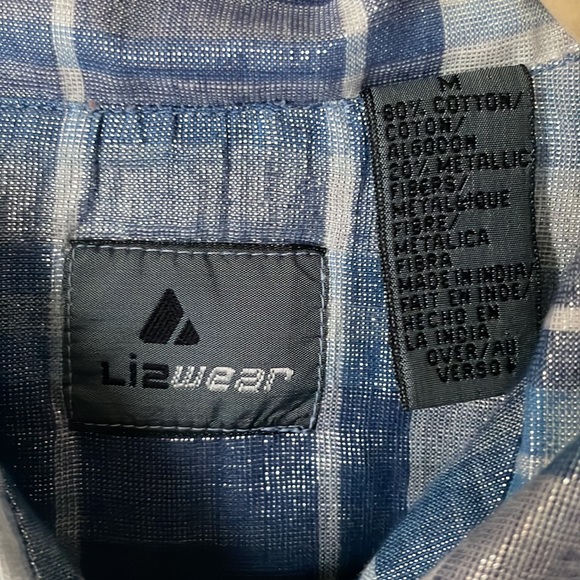 Vintage metallic cotton long sleeve button down shirt by Liz Wear - Picture 3 of 5